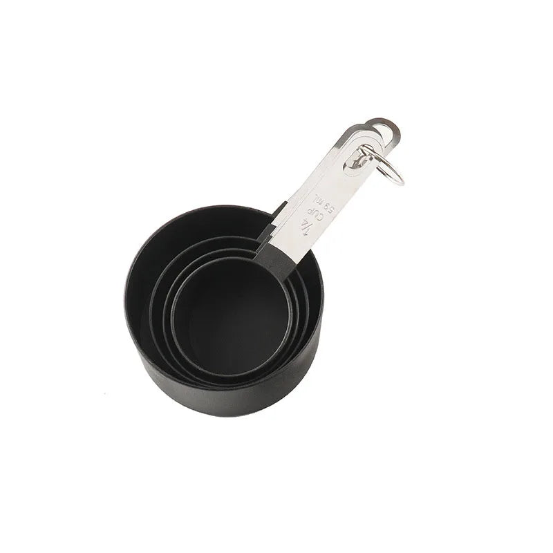 4pcs Kitchen Tools Measuring Spoons cups Set steel handleTeaspoon Coffee Sugar Scoop Cake Baking Cooking Gadgets