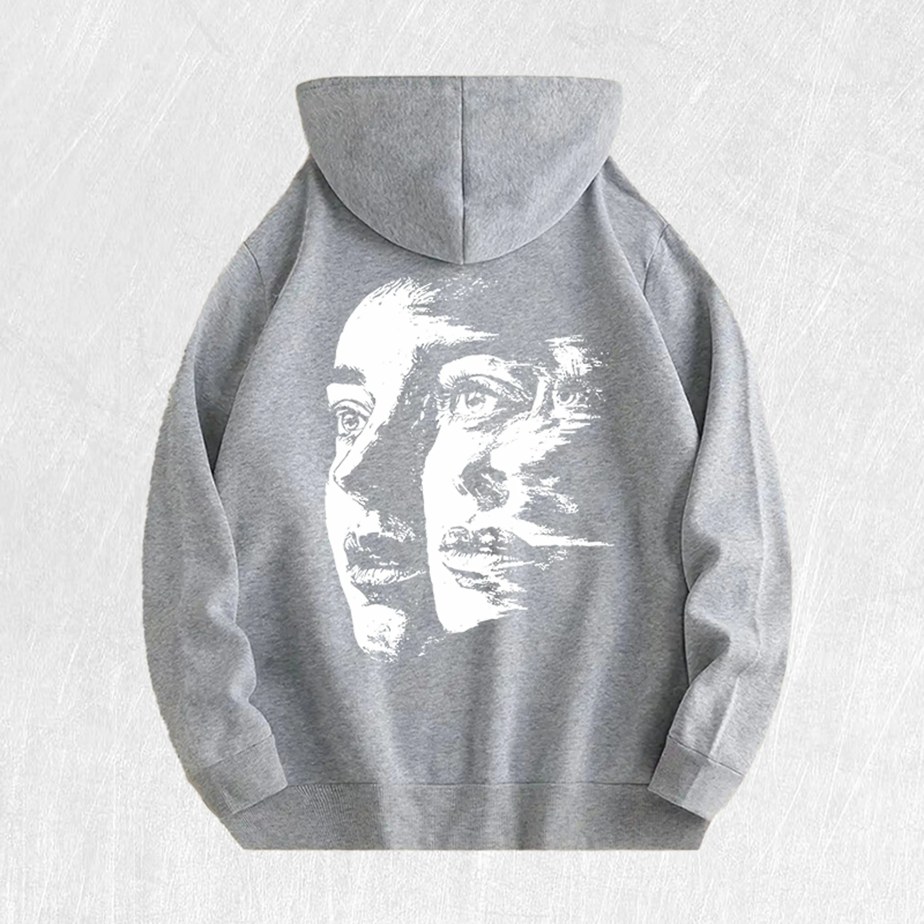 Abstract Face Graphic Hoodie 100% Cotton US Warehouse 6 Colors
