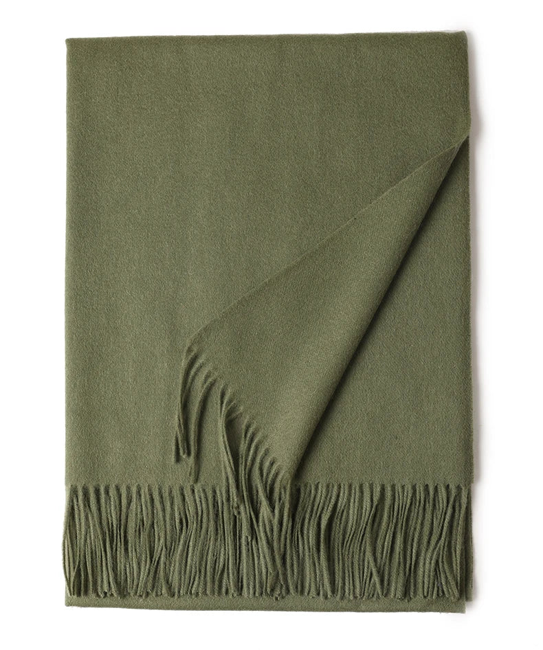 Designer Luxury Fashion Winter Ladies Wool Scarf Stoles Custom Embroidery logo Women Plain Color Wool Scarves Shawl for Women
