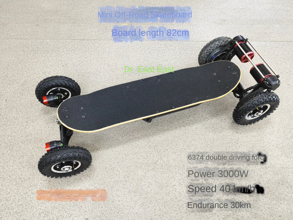 [Dr. East] Mini Dual-Drive Off-Road Mountain SUV Kite Skateboard Remote Control Four-Wheel Electric Skateboard 3000W 1 Year