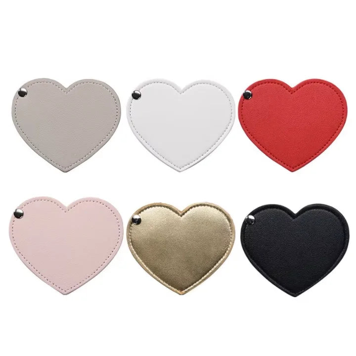 YY Fashionable Heart-Shaped Compact Pocket Mirror for Women & Girls Mini Purse Mirror  Holder