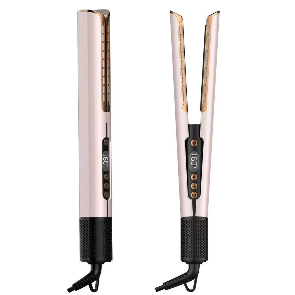 2 in 1 Multi Hair Styler Wet to Dry Fast Airflow Hair Straightener LED Display Electric Ceramic Plate for Household Use HT01