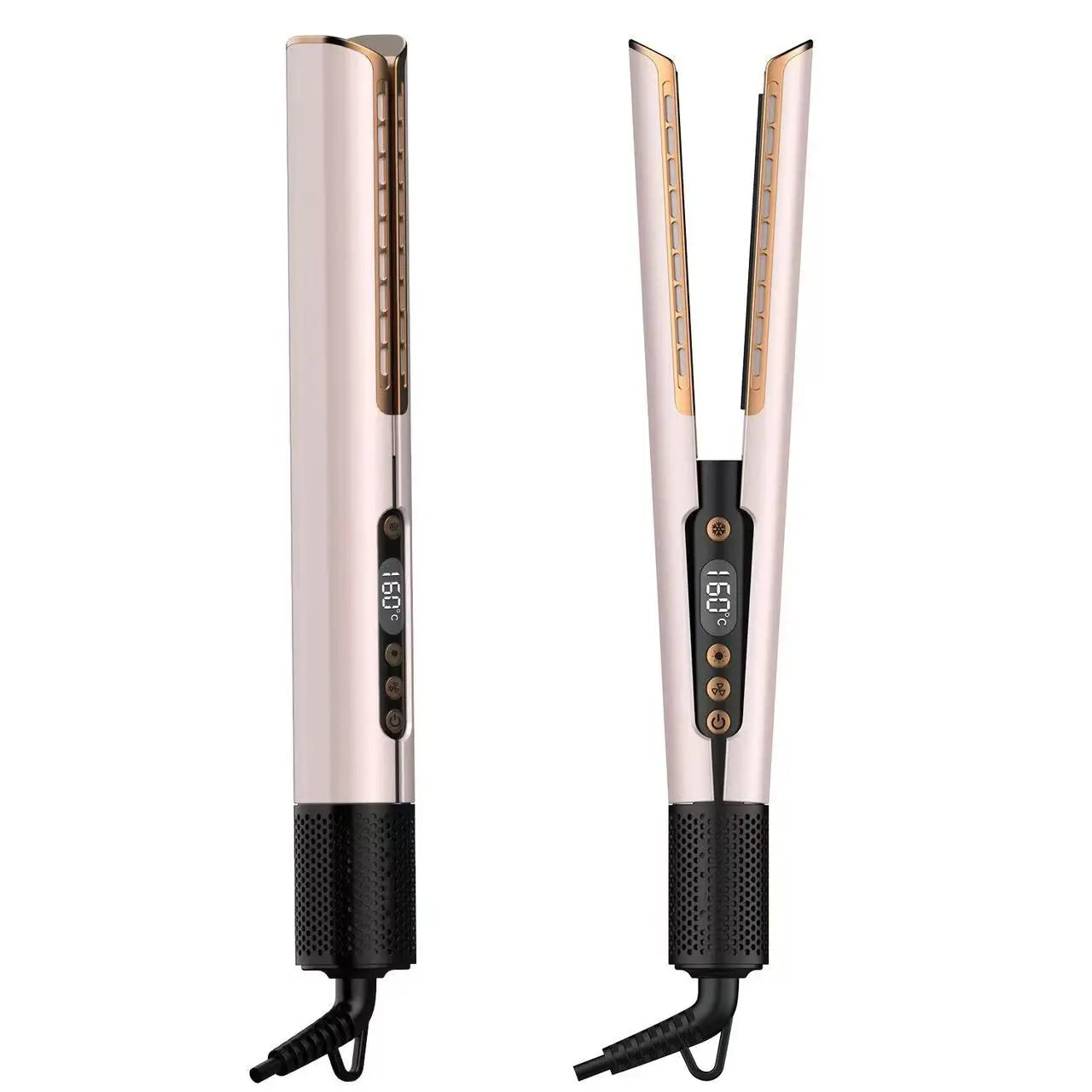 2 in 1 Multi Hair Styler Wet to Dry Fast Airflow Hair Straightener LED Display Electric Ceramic Plate for Household Use HT01