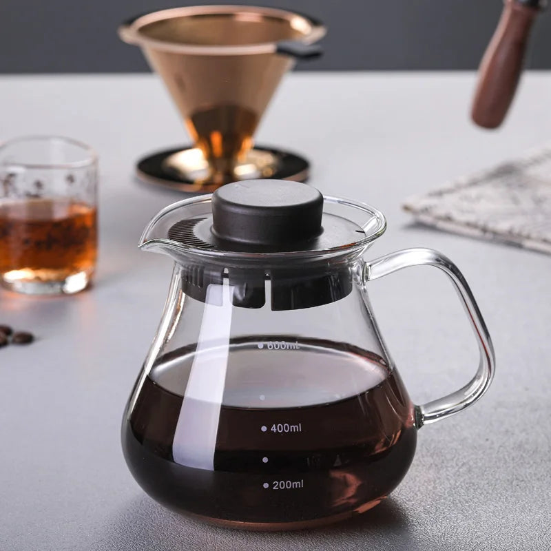 2022 New Arrival Coffee & Tea Sets Glass Pour Over Coffee Maker with Mesh Filter Coffee Tools Set