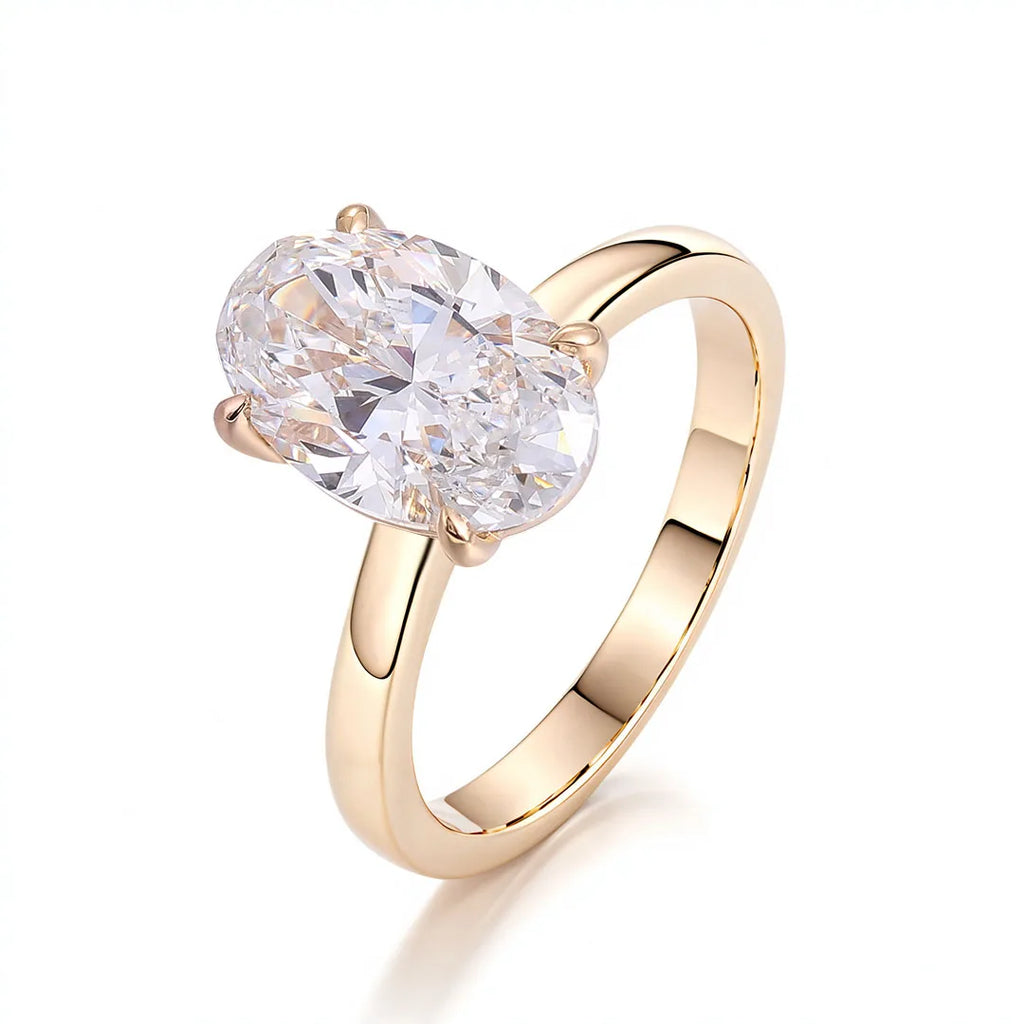 Igi Certified Diamond 3 Carat Oval Cut Lab Grown Diamond Ring Minimalist Jewelry 18k Gold Rings for Women Engagement Wedding