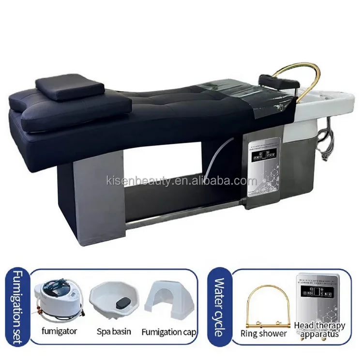 Kisen In-stock Inventory Shampoo Basin Head Spa White Black Customized Voltage logo Plug Fast Delivery