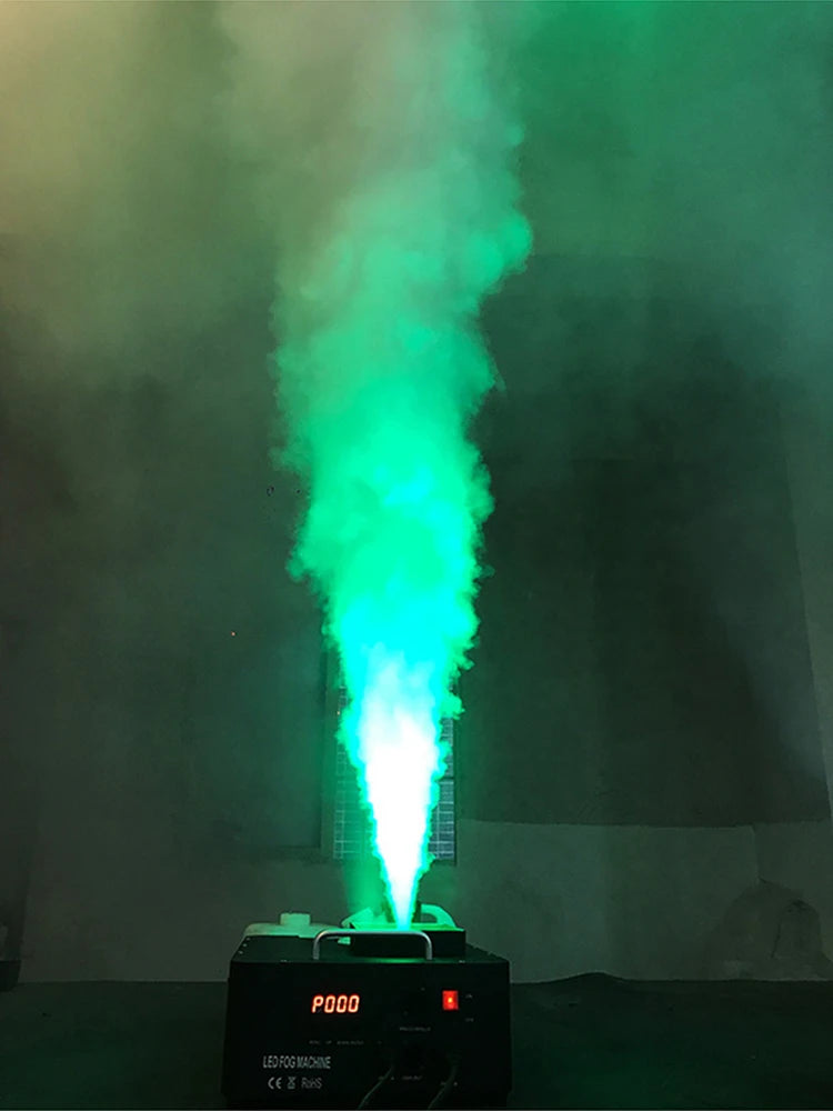 High Power DJ Stage Smoke Machine 24x9W RGB 3in1 Led 1500W Fog Machine DMX Remote Vertical Fogger for Disco Music Party Wedding