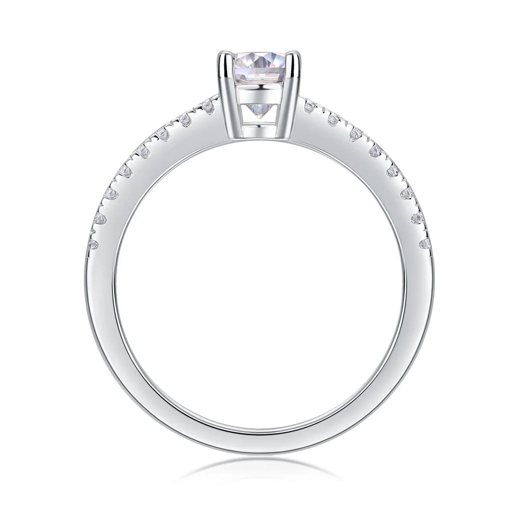 Fashion Classic 925 Sterling Silver 18K White Gold Plated Women's Jewelry Oval Cut 1CT VVS GRA Moissanite Rings with Certificate