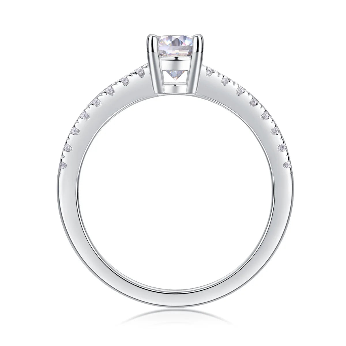 Fashion Classic 925 Sterling Silver 18K White Gold Plated Women's Jewelry Oval Cut 1CT VVS GRA Moissanite Rings with Certificate
