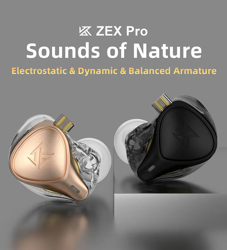 KZ ZEX Pro Electrostatic +Dynamic+Balanced In-Ear Earphone Noice Cancelling Sport Game HIFI Headset  ZS10 ZSN PRO EDX EDC ZSX