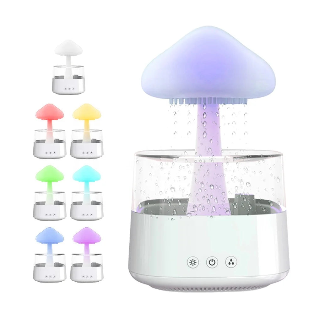 Household USB Table Mushroom Rain Cloud Diffuser Cool Mist Water Spray Nebulizer LED Night Light Lamp air Humidifiier for Home