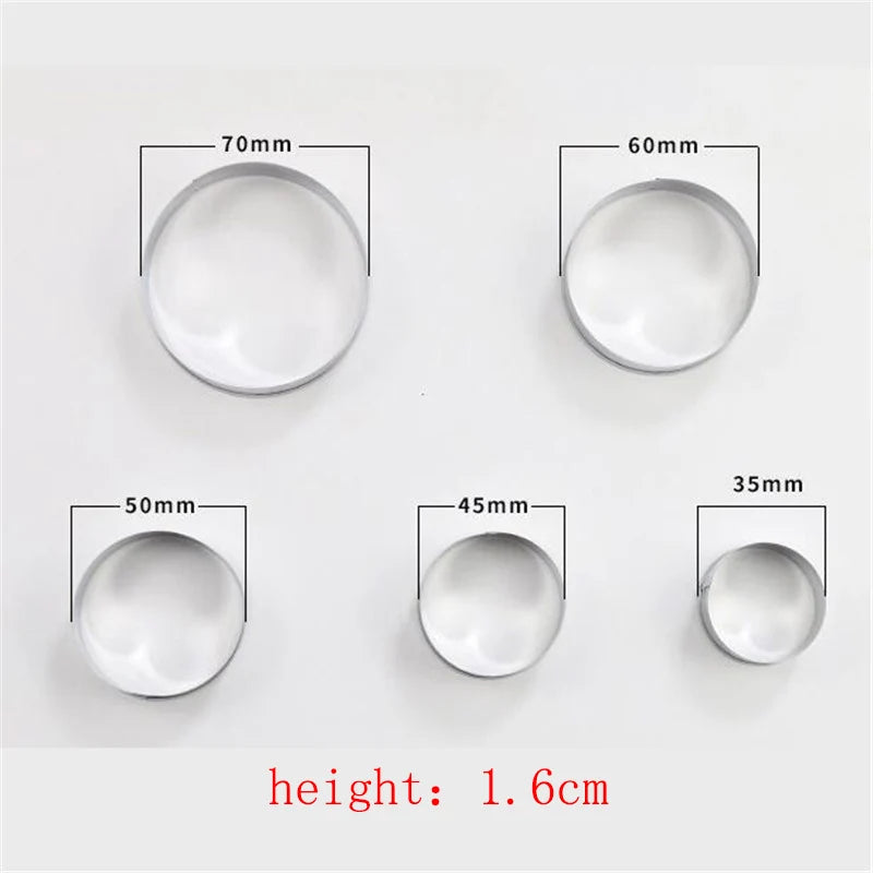 5PCS/Set Round Stainless Steel Biscuit Mould Portable Cake Fondant Mold Kitchen Gadgets Baking Accessories Cookie Cutter