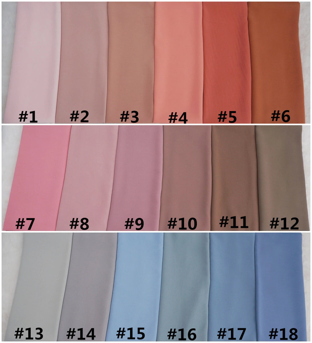 2021 Monroe Chiffon Hijab Solid Color Silk Scarf Gift Set Summer Satin Edge Scarf White Chiffon Hijab