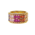 Promotion New Rainbow Rings Cubic Zircon CZ Bohemia Gradient Colorful Shinny Rings for Women Bague Jewelry