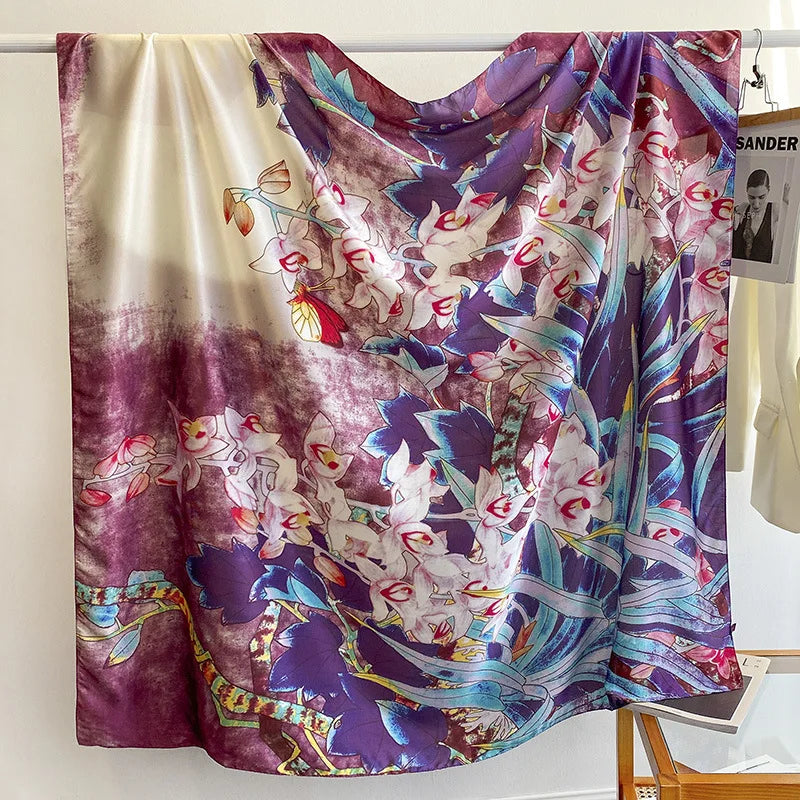 Wholesale High Quality Hot Women Square Scarf Shawls Designer Large Printed Muslim Scarves With 24 Available Patterns