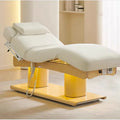 Luxury Salon Furniture White Gold Electric Facial Cosmetic Beauty Massage Bed Table Beauty Salon Eyelash Bed