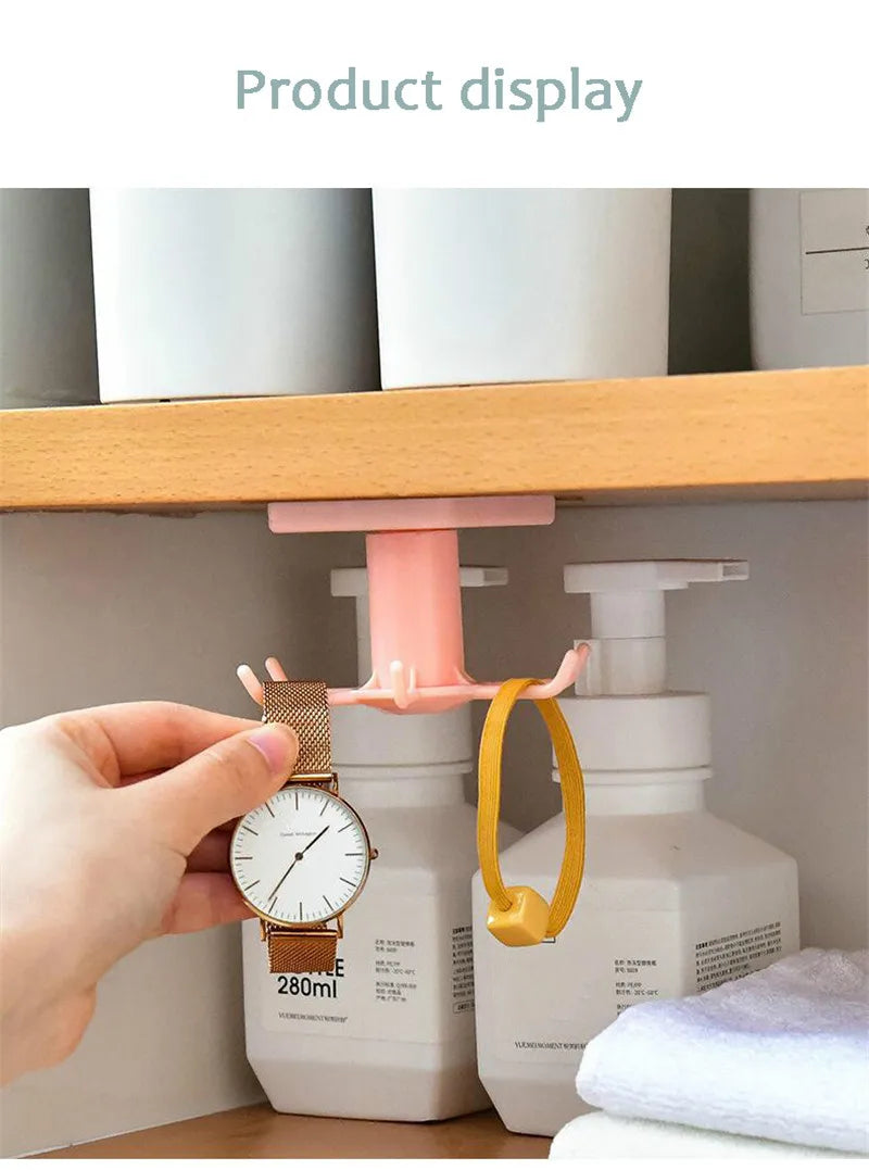 Kitchen Hook Organizer Bathroom Hanger Wall Dish Drying Rack Holder for Lid Cooking Accessories Cupboard Storage Cabinet Shelf
