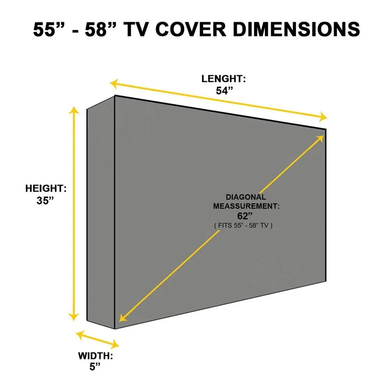 Outdoor Tv Protective Cover Weatherproof With Bottom Cover, Suitable For 30-32 Inch Tv, With Remote Control Pocket