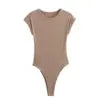 PB&ZA Women 2024 Summer New Fashion Screw Thread Jumpsuits Vintage Short Sleeve Female Playsuits Mujer