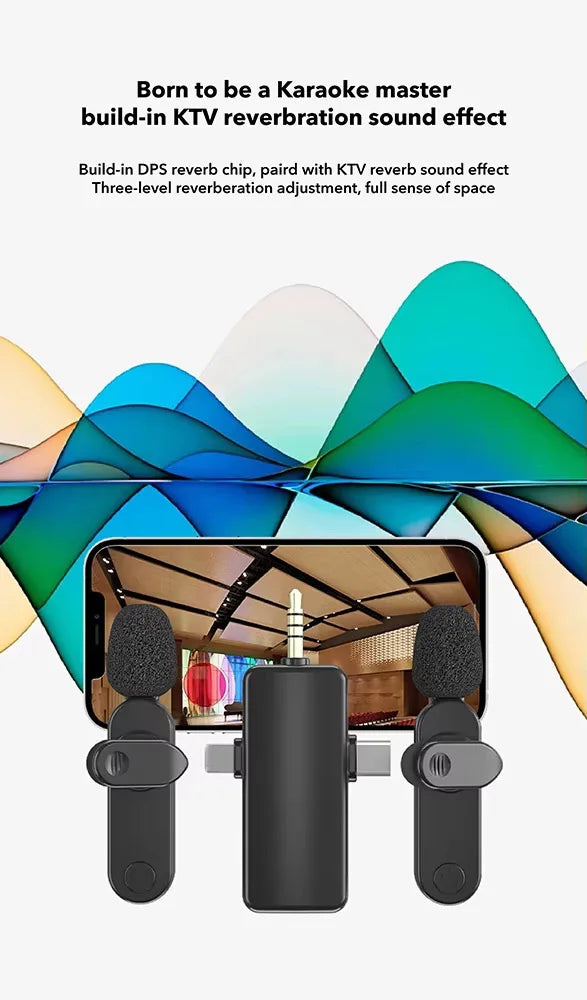 2025 Mini Wireless Lavalier Microphone 3-in-1 Interface for Live Recording on IOS Android Mobile Phones Cameras Type C Connector