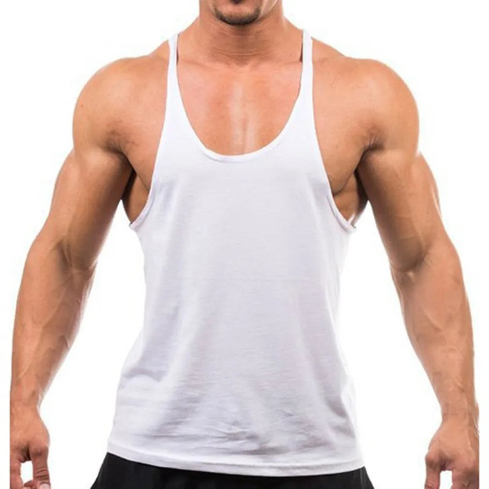 OEM Mens Y Back Tank Top Low Price Custom Print Cotton Stringer Gym Fitness Singlet Workout Muscle Bodybuilding Mens Tank Top
