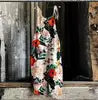 S-3XL Summer Women's New Sweet Small Fresh Print Retro Wide Leg Jumpsuit Printed Floral Cami Jumpsuit