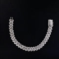 OEM 925 Sterling Silver Square Edge Cuban Bracelet Full Micro Pave Moissanite Box Clasp Pass Tester Hip Hop Jewelry