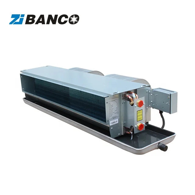 CE Standard Ceiling Duct Fan Coil Chilled Water Fan Coil 3 Speed Horizontal Concealed Fan Coil Unit 1.8-12.6KW Cooling Capacity