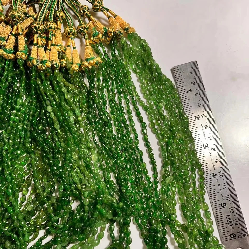 Wholesale Natural Tsavorite Maniya Green Garnet Faceted Gemstone Necklace Bracelet Plain Beads Necklace