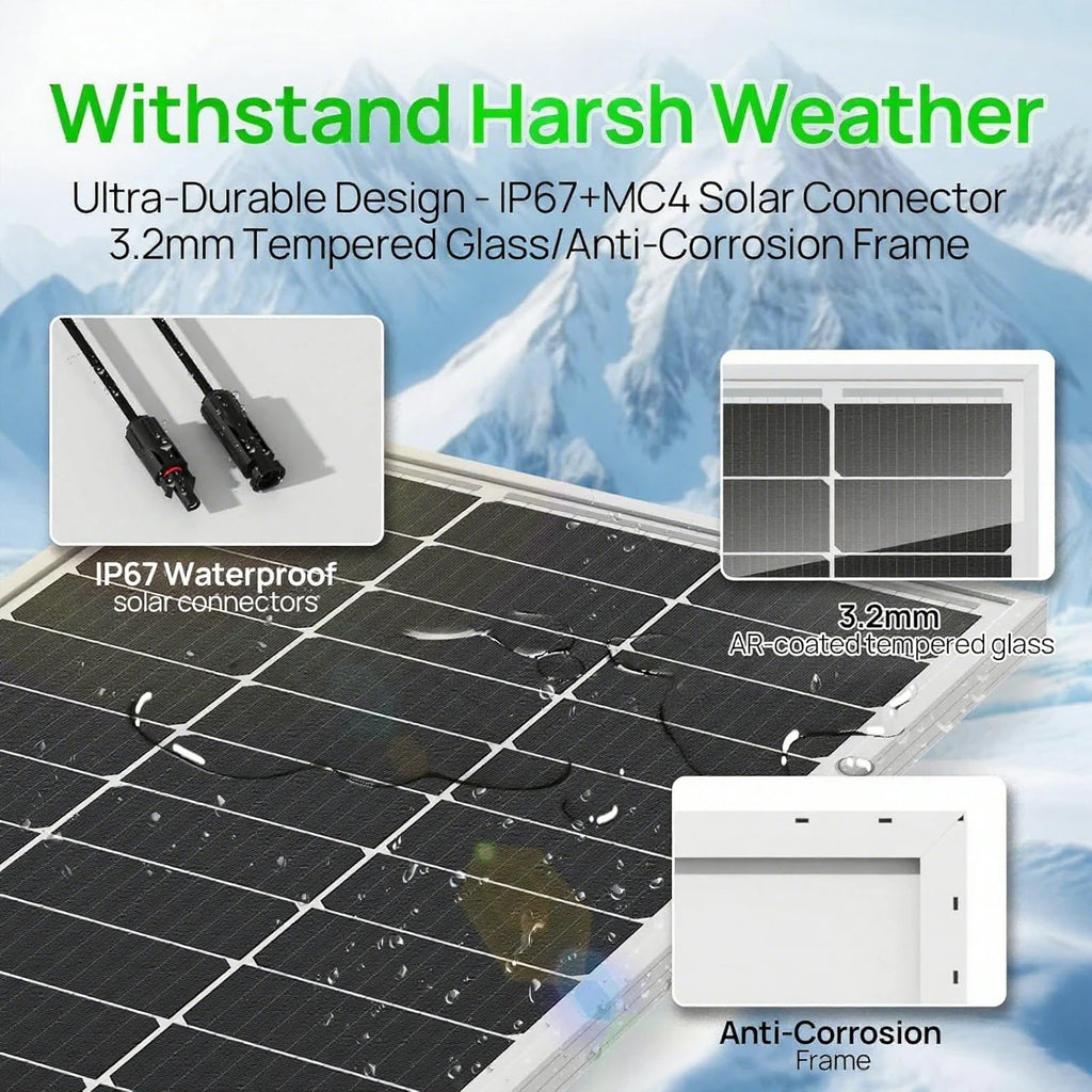 High-efficiency 23% Efficiency 100Watt Bifacial Monocrystalline Solar Panel 12V/24V Battery Designed Off-grid ISO Solar Power