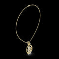 ZYORIO Women's 18K Gold Plated Diamond Pendant Necklace With Round Brilliant Cut Stones Flower Design Luxury Everyday Wear
