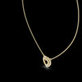 Gold Plated Halo Heart Diamond Pendant with Link Chain-Luxury Engagement Wedding Party Anniversary Jewelry