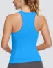 Women's Racerback Workout Tank Tops-Seamless Spandex/Polyester Breathable Knitted High Support Solid Running Muscle Tank