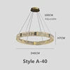 Contemporary Fashion Creative Ring Pendant Light Luxury Long/Middle Crystal Chandelier Adjustable Height for Restaurant Living