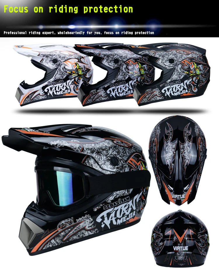 Send 3 pieces gift motorcycle helmet children off-road helmet bike downhill AM DH cross helmet capacete motocross casco