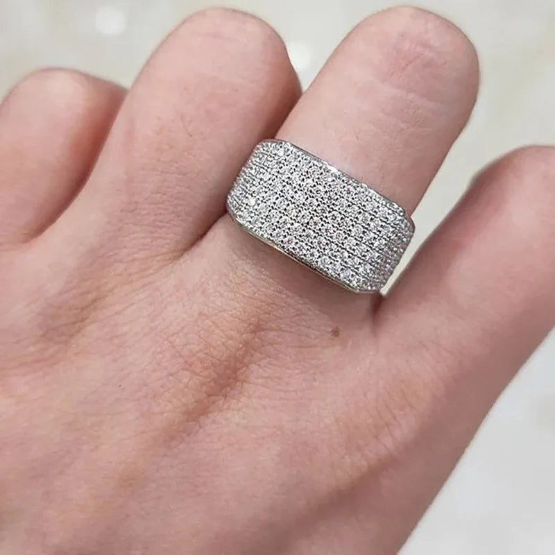Women's Starry Micro Pave Ring Pave Stone Statement Index Finger Ring Fashion Jewelry for Daily Wear Party Evening Dress and Gif