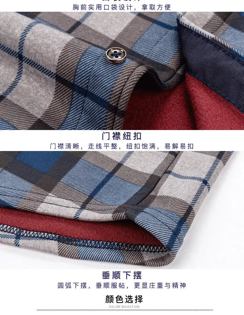 2026 winter Men's fashion smart casual striped long Sleeve Shirts,autumn men thicken Shirt Slim Fit Shirt Male full size M-4XL