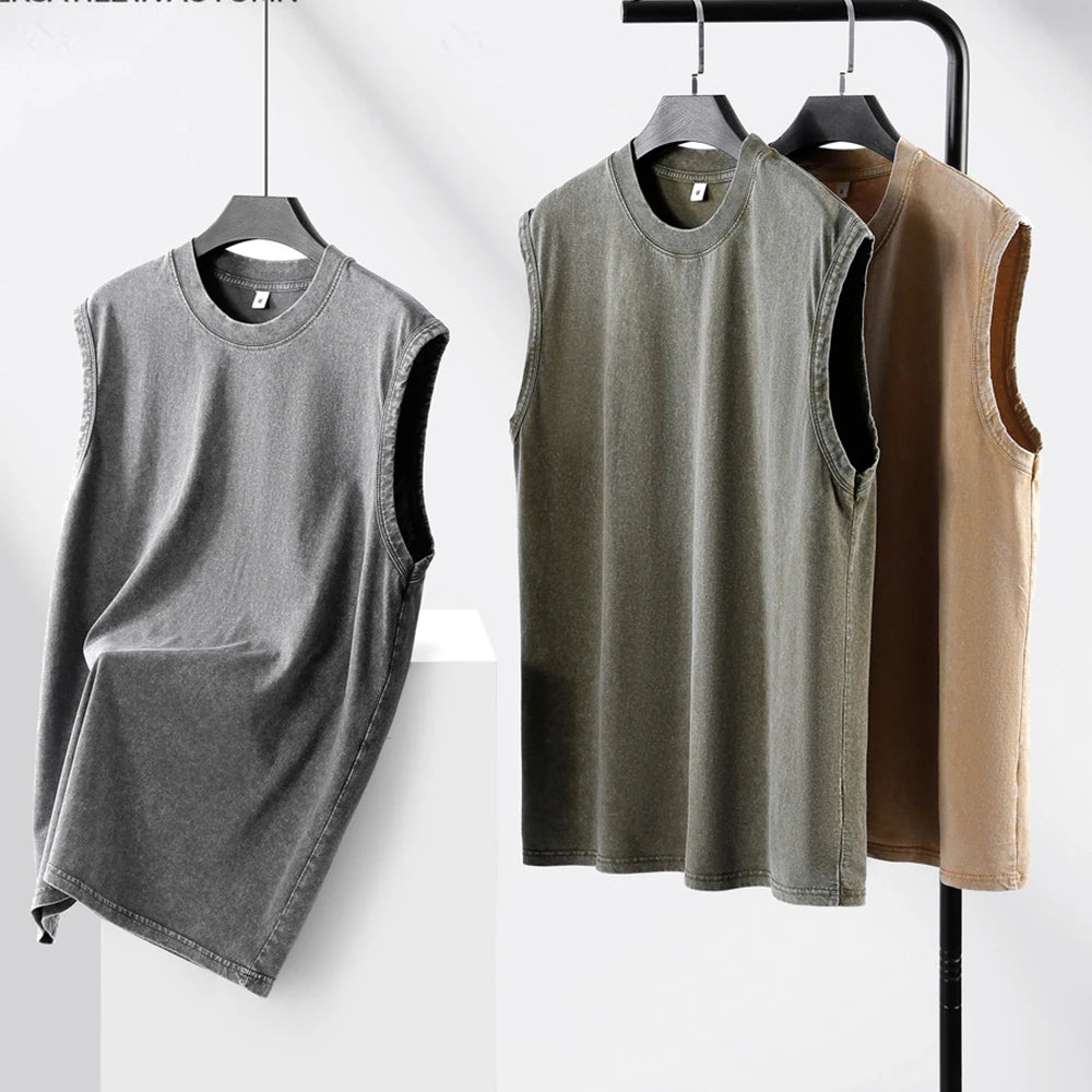 Custom Streetwear Washed Tank Top Low MOQ USA Warehouse Wholesale Tank