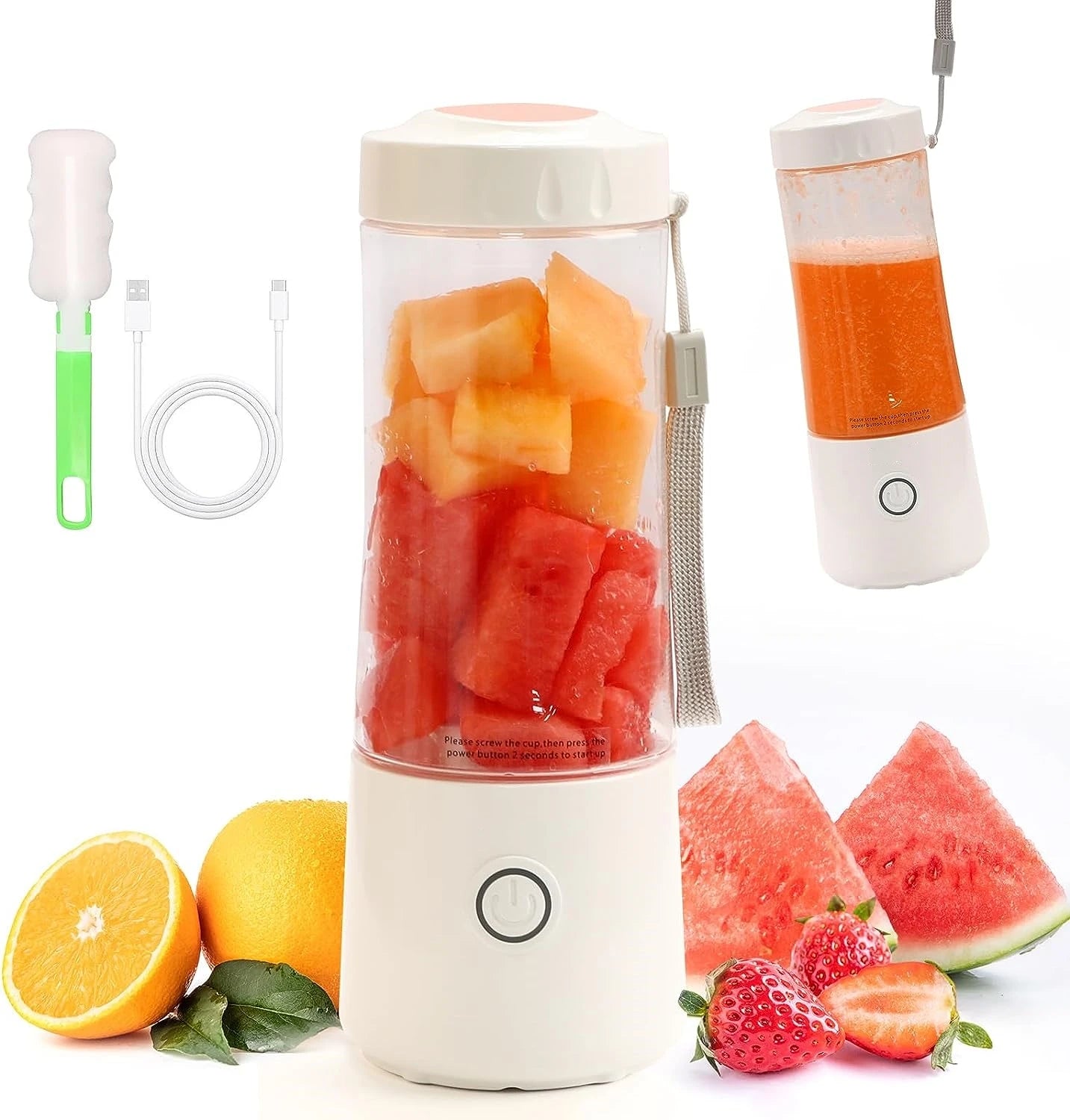 Hot Sale 400ml Protein Shake Battery Powered USB Portable Mini Blender with Ice Crushing for Car & Household Use Black