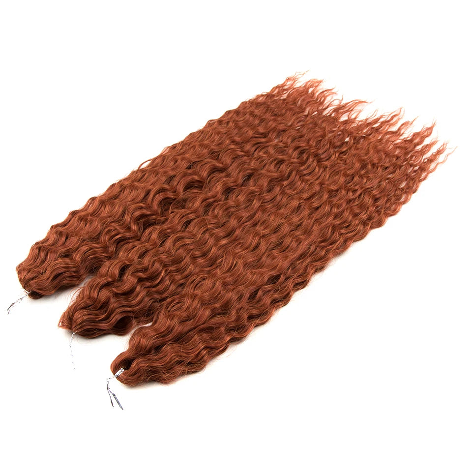 FASHION IDOL 24 Inch 300g Ariel Hair Synthetic Crochet Curly Hair Water Wave Braid Hair Ombre Blonde Braiding Hair Extensions