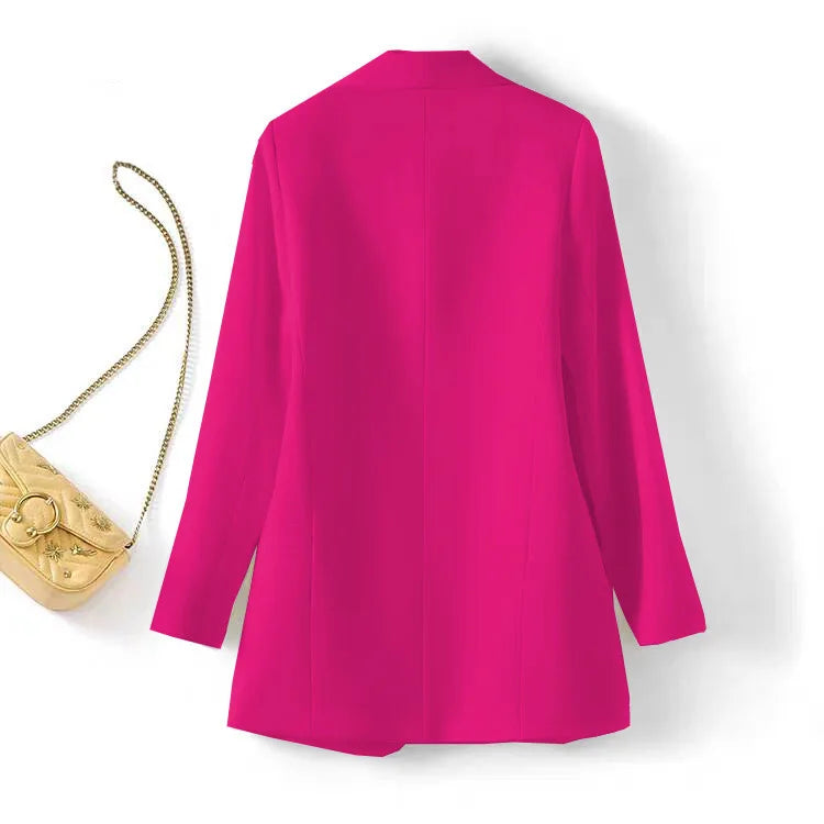 X818 # Best-selling Spring Autumn Women Jackets Elegant Temperament Solid Color V-Neck Long Sleeve Suit Blazers for Women