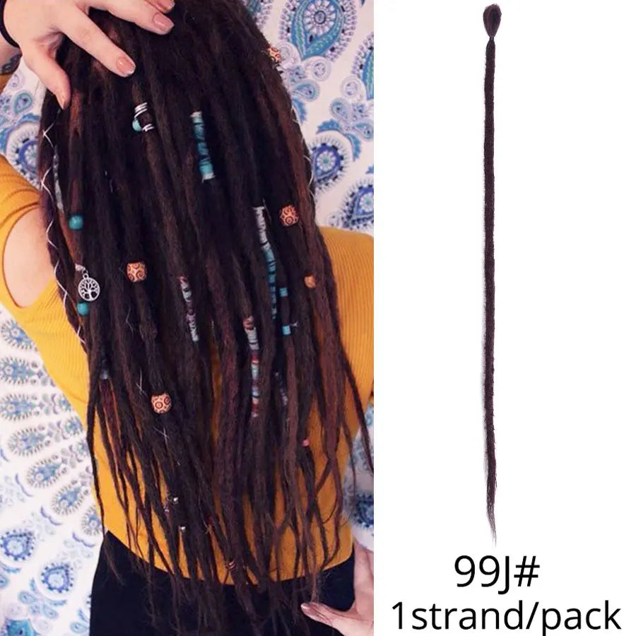 20"36Inch 5Strands Handmade Dreadlocks Extensions Ombre Synthetic Dreads Dreadlocks Twist Braiding Hair Reggae Dreads Braids 