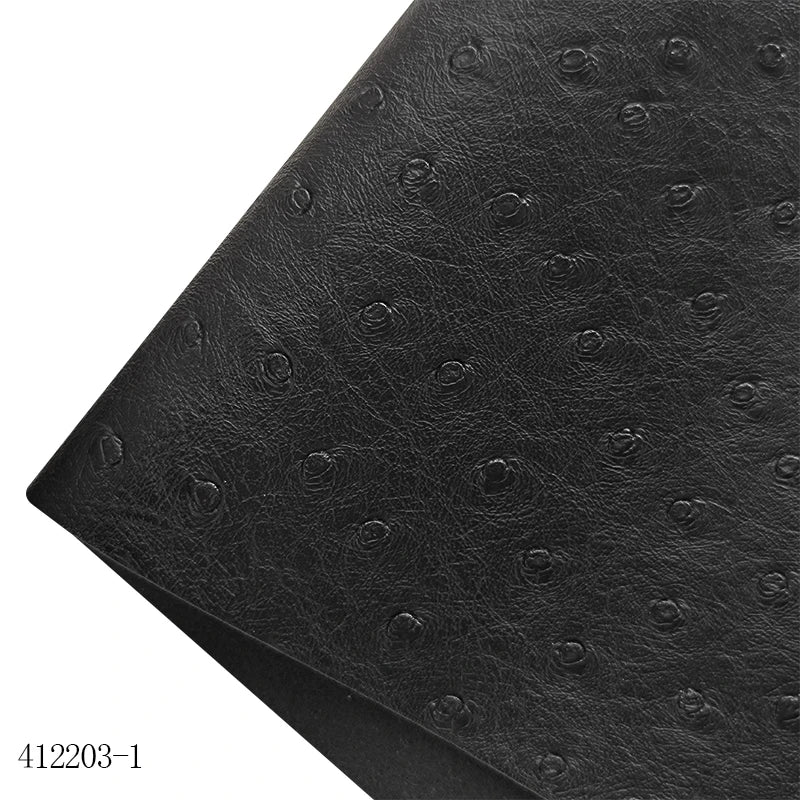 Super High Quality Ostrich Embossed Pvc Synthetic Vinyl  Leather Cotton Backing for Making Bag Decoration Craft Textile