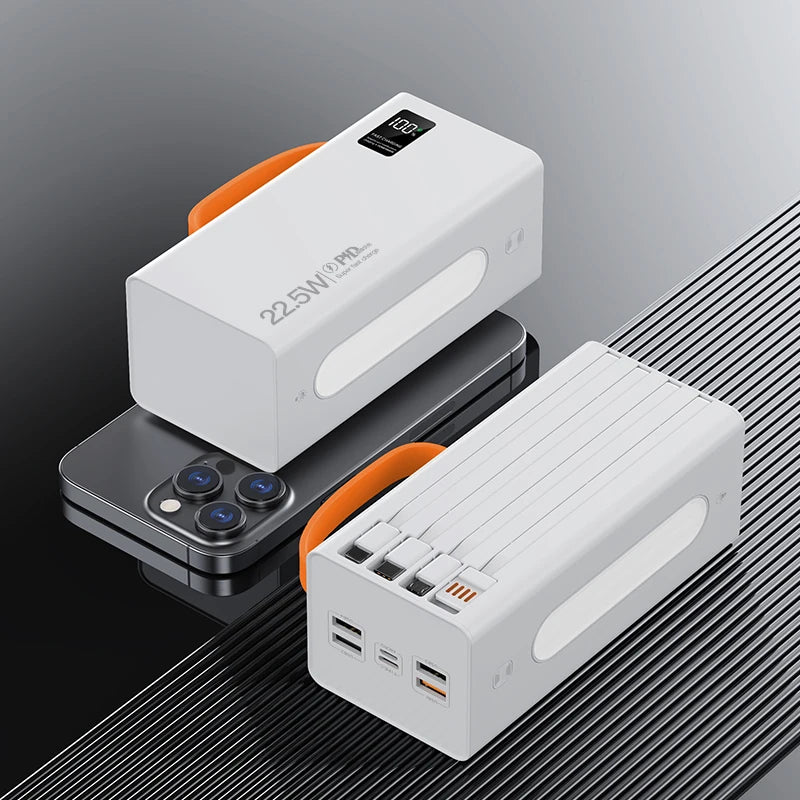 New High Capacity Power Bank 60000mAh Fast Charging 22.5W Double USB & Micro USB LED Display Portable Charger for Outdoor Use