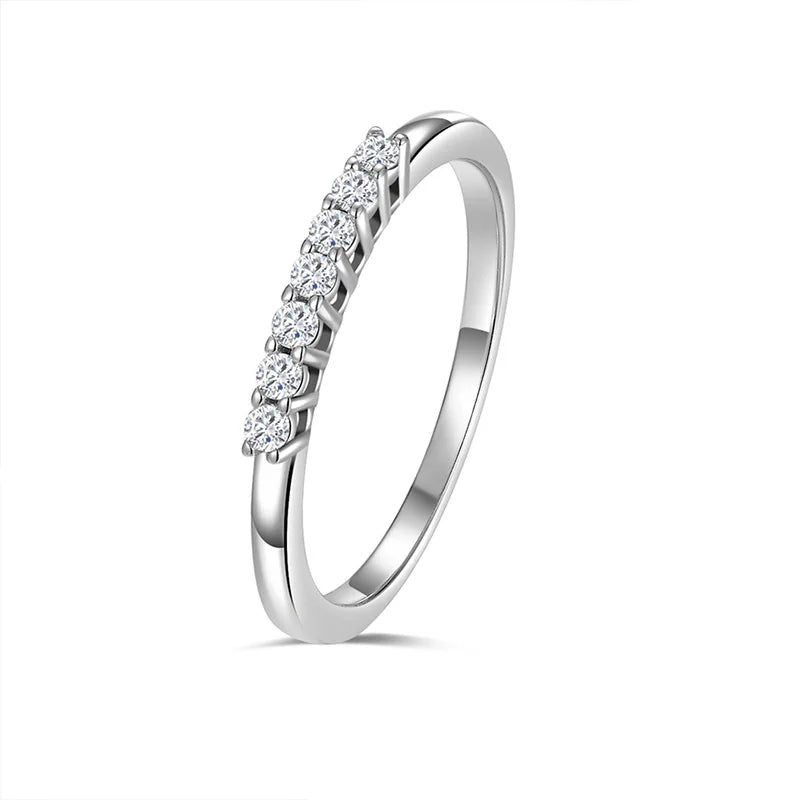 Fine Jewelry Seven Stars Style Moissanite Ring 925 Sterling Sliver VVS Moissanite Wedding Rings for Women