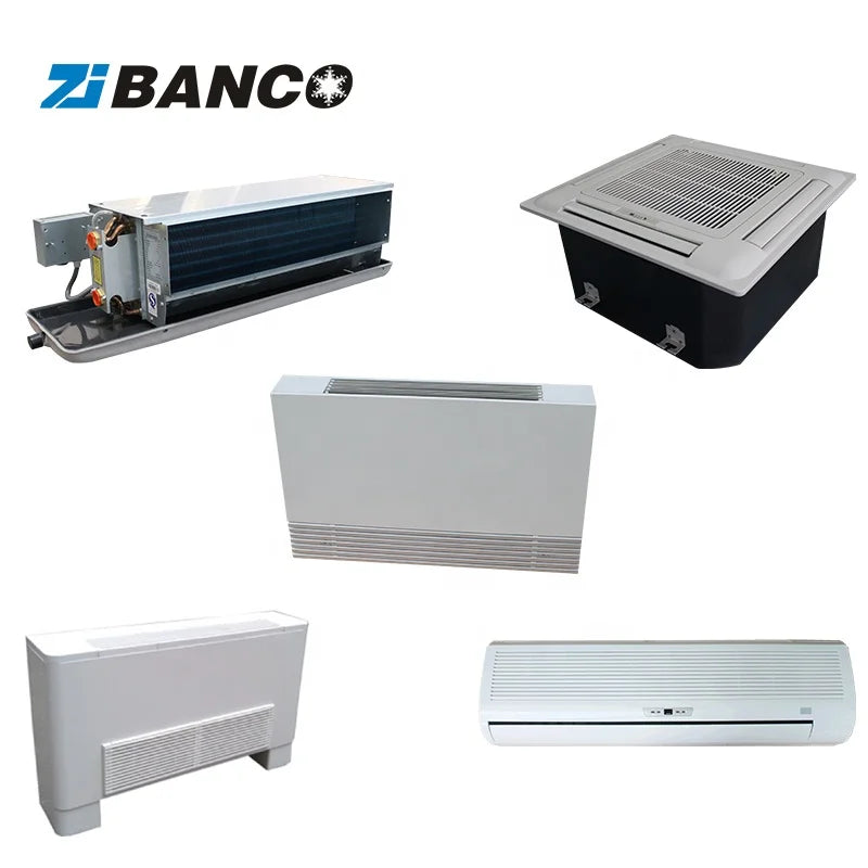 CE Standard Ceiling Duct Fan Coil Chilled Water Fan Coil 3 Speed Horizontal Concealed Fan Coil Unit 1.8-12.6KW Cooling Capacity