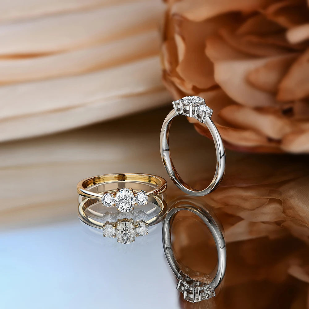 High Quality Moissanite Jewelry Rings Moissanite Diamond Gemstone Claw Setting 925 Sterling Silver Rings