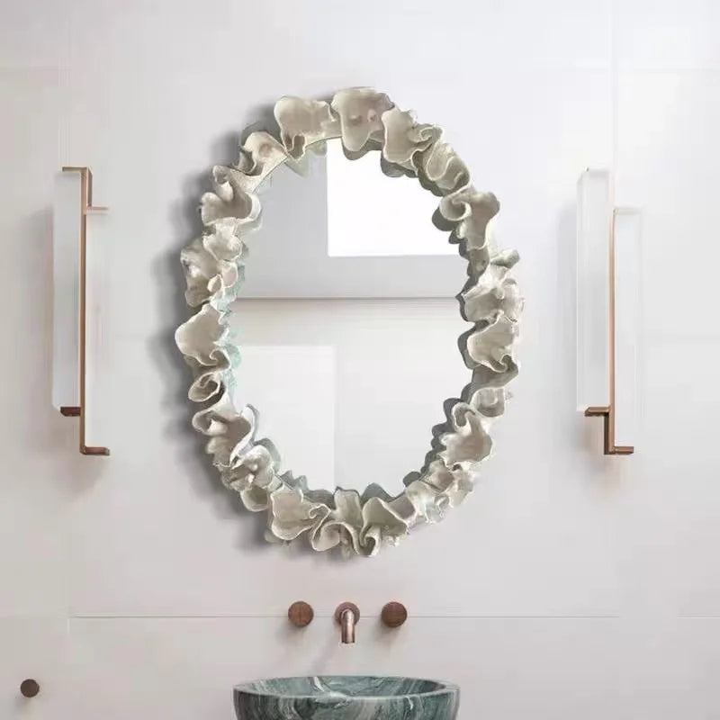70X90CM Light Luxury Bathroom Mirror Wall Hanging Wall Makeup Mirror Creative Bathroom Counter Mirror