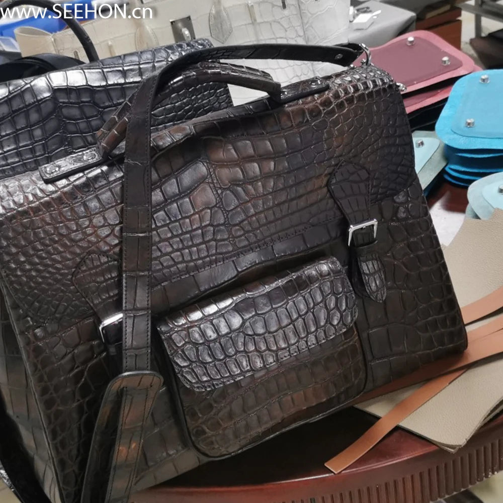 100% Croco Genuine Leather High Quality   Leather Product Genu Premium Premium Crocodile Material Purse