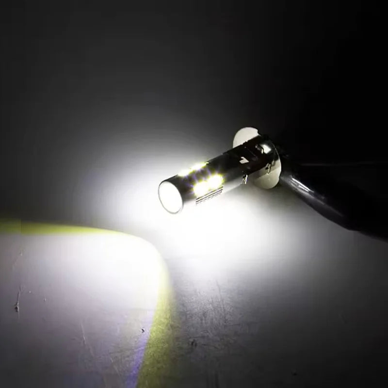 H1 H3 12V Car LED Bulbs 6000K White LED High Power 5630 10SMD Auto Decoding Fog Light Driving Lamp Daytime Running Light DRL